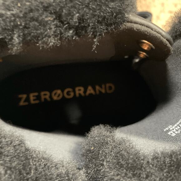 Cole Haan Zerogrand Explore Upstate Hiker Boots Black Suede Shearling Size 7.5 - Picture 13 of 14